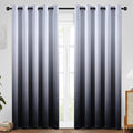 SimpleHome Gradient Color Ombre Room Darkening Curtains Blackout Black Thermal Insulated Grommet Panels Grommet Window Drapes for Living Room/Bedroom, Black,62x84 inches