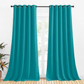 NICETOWN Bedroom Curtains Blackout Drapery Panels, 2 Panels, 70 x 108 inches, Peacock Teal, Three Pass Microfiber Thermal Insulated Solid Ring Top Blackout Window Curtains/Drapes