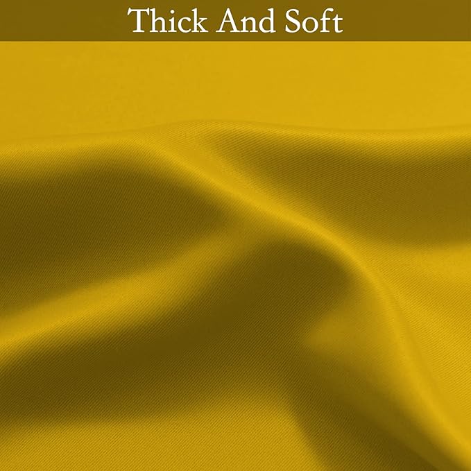 SimpleHome Ombre Room Darkening Curtains for Bedroom, Gradient Yellow to Grey White Light Blocking Thermal Insulated Grommet Window Curtain/Drapes for Living Room,2 Panels, 52x84 inches Length