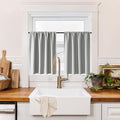 RYB HOME 100% Blackout Basement Curtains 30 inches Long, Heat & UV Blocking Total Room Darkening Noise Reducing Curtains for Bathroom RV Campers, Sliver Grey, 2 Panels Set