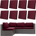 8Pcs Outdoor Cushion Covers, Patio Cushion Covers,Stretch Elastic Slipcovers, Replacement Washable & Reusable Furniture Protector for Patio Couch (Claret,Cover Only)