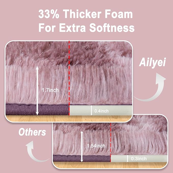 Soft Runner Rugs for Bedroom Hallways, 2x6 Tie-Dyed Grey Purple Fluffy Shag Throw Area Rug Non Slip for Bedside Dorm, Long Shaggy Furry Carpet for Nursery Living Room