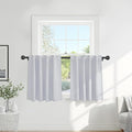 PONY DANCE White Curtains for Small Window Energy Efficiency Room Darkening Curtains for Kids Nursery/Dining Room/Bathroom, W 34 x L 30 inch per Panel, Grayish White, 2 Panels