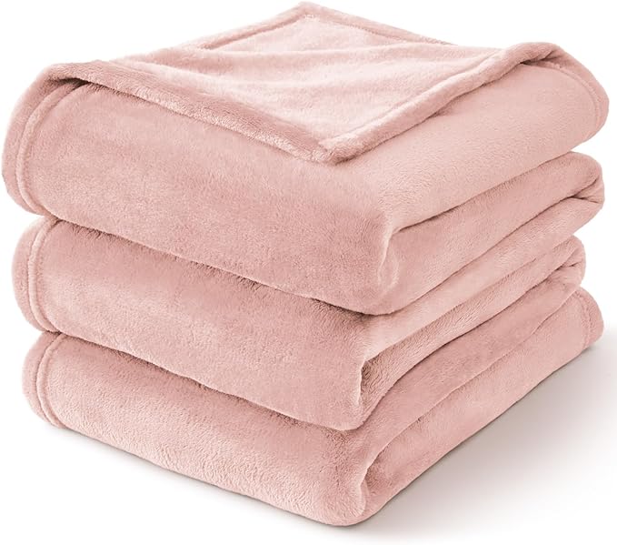 BEDELITE Fleece Blankets Queen Size Pink Morn Throw Blankets for Bed, Luxury Plush Cozy Fuzzy Blanket 90x90 inches, Super Soft Warm Lightweight Throw Blanket All Seasons Suitable