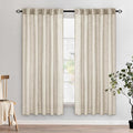 MIULEE Cream Linen Curtains 72 Inch Length 2 Panels for Bedroom Living Room, Soft Linen Textured Window Drapes Semi Sheer Light Filtering Back Tab Rod Pocket Farmhouse Modern Burlap Look Decor