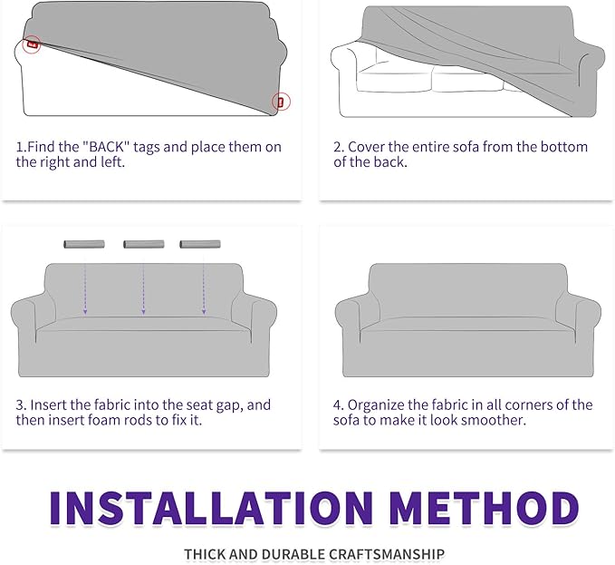 ZNSAYOTX Stretch Oversized Couch Cover Universal Sofa Covers for Living Room Dogs Pet Furniture Protector Spandex Extra Large Sofa Slipcovers with Anti Slip Foam Sticks (Wine Red, XL Sofa)