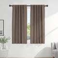 PONY DANCE Decorative Window Drapes - Blackout Thermal Insulated Curtain Draperies Home Decoration Back Tab/Rod Pocket Blackout Curtain Panels for Bedroom, 42-inch by 63-inch, Mocha, Set of 2
