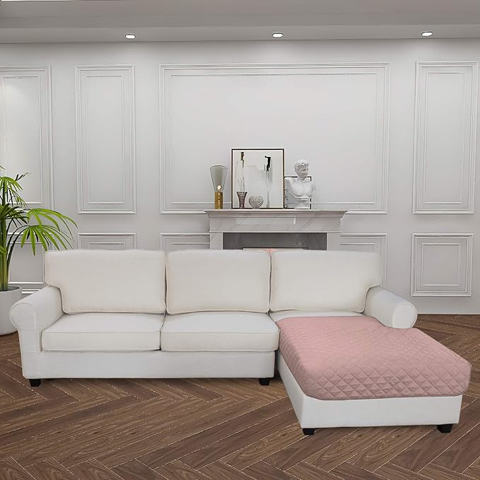 Easy-Going Sectional Couch Covers for Dogs L Shape Sofa Cover Reversible Sofa Slipcover Chaise Lounge Cover Furniture Protector Cover for Pets Dog Cat (42 x 68 inches, Pink/Pink)