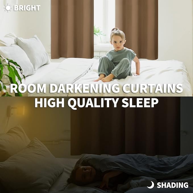 BGment Blackout Curtains for Living Room - Grommet Thermal Insulated Room Darkening Curtains for Bedroom, 2 Panels of 42 x 84 Inch, Taupe