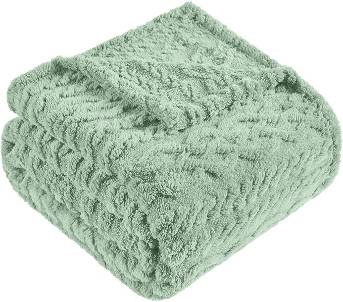 50x70 Inch Green Throw Blanket - Soft & Fluffy Fleece, Cute & Aesthetic, Perfect for Sofa, Couch, Chair, Bed, Living Room & Bedroom, All-Season Use, Plush & Cozy Decorative Blanket