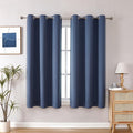 ChrisDowa Small Window Curtains 40 inches Long for Bedroom - Grommet Short Thermal Insulated Room Darkening Curtains for Kitchen (2 Panels, Stone Blue, 29 x 40 Inch)