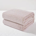 Exclusivo Mezcla Fleece Throw Blanket Extra Large, Super Soft and Warm Blankets for Couch, Sofa and Bed Waffle Textured, Cozy, Fuzzy and Lightweight (Heather Camel, 50x70 Inches)