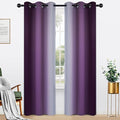 Yakamok Light Blocking Ombre Curtains, Greyish White and Purple Gradient Color Curtains, Room Darkening Grommet Window Drapes for Bedroom(Purple, 42x84 Inch, 2 Panels)