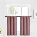 RYB HOME Kitchen Blackout Curtains Over Sink 36 inch Length, Rod Pocket Summer Light UV Blocking Energy Efficient, Cabinet Shelf Cupboard Coverings, Width 29 by Length 36, Dusty Rose, 2 Panels