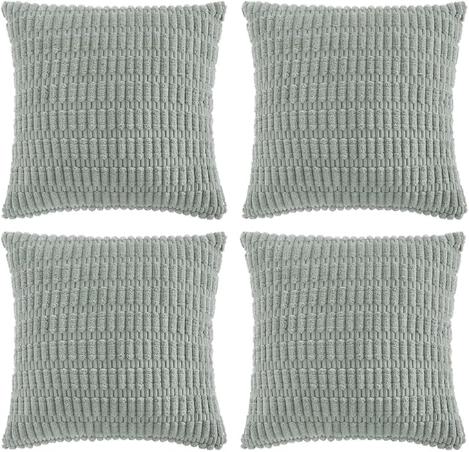 Fancy Homi 4 Packs Decorative Throw Pillow Covers for Living Room Couch Bed, Modern Farmhouse Boho Home Decor, Accent Cushion Case (16 x 16-Inch, Grey Blue)