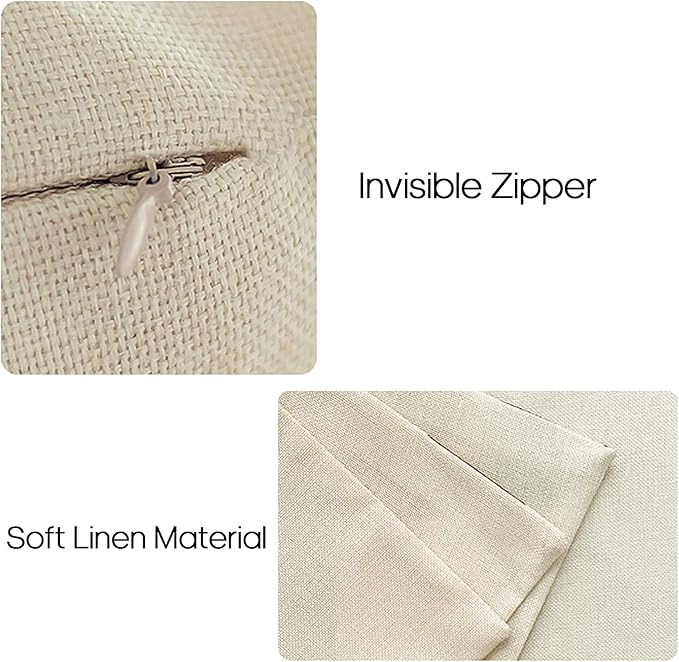 YCOLL Pillow Covers 16x16 Set of 4, Modern Sofa Throw Pillow Cover, Decorative Outdoor Linen Pillow Covers Set of 4 for Couch Sofa Bed and Car, Yellow