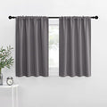 NICETOWN RV Bunk Curtains, Grey Kitchen Window Curtains Over Sink, Thermal Insulated Rod Pocket Blackout Blinds & Drapes for Small Windows (2 Panels, W42 x L30 -Inch)