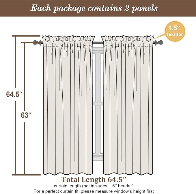Chyhomenyc Hunter Green Sheer Curtains 63 Inch Length 2 Panels, Rod Pocket Solid Window Sheer Curtain Panels, Elegant Curtains & Drapes for Living Room Bedroom 2 Panels (Hunter Green, 42 W x 63 L)