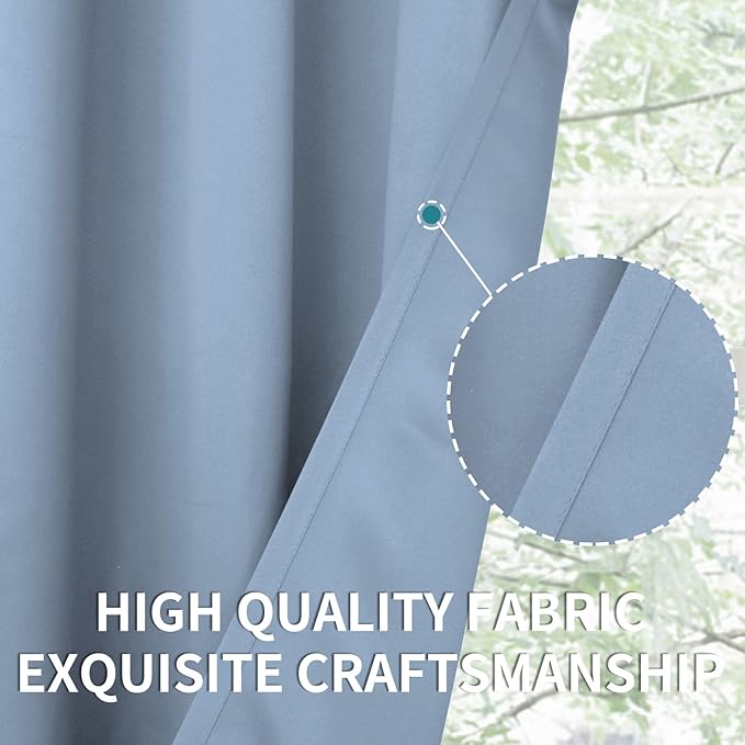 BGment Blackout Curtains for Living Room - Grommet Thermal Insulated Room Darkening Curtains for Bedroom, 2 Panels of 52 x 54 Inch, Spa Blue