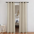 NICETOWN Angora Linen Doorway Curtains 80 inches Long, Grommet Thick Linen Weave Semi Sheer Window Treatments Privacy Assured with Light Filtering for Bedroom/Side Door, W34 x L80