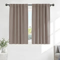 PONY DANCE Blackout Curtains Thermal Insulated Window Treatment Panels Room Darkening Blackout Drapes for Living Room Back Tab/Rod Pocket Bedroom Draperies, 42x54 Inch, Light Taupe, 2 Panels