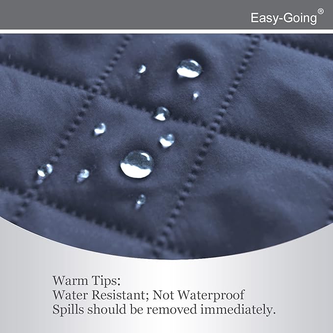 Easy-Going Recliner Chair Covers Reversible Recliner Slipcovers Water Resistant Sofa Cover Couch Cover Furniture Protector with Elastic Straps for Dog Pet (Recliner, Dark Blue/Ivory)