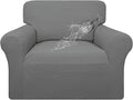 Easy-Going 100% Waterproof Chair Couch Cover, Dual Waterproof Sofa Cover, Stretch Jacquard Sofa Slipcover, Leakproof Furniture Protector for Kids, Pets, Dog and Cat (Chair, Grey)