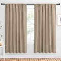NICETOWN 2 Panels Blackout Curtains, Rod Pocket Window Curtains Room Darkning Drapes for Bedroom/Living Room, Thermal Insulated Solid Draperies for Home Office/Study, 62 by 72-Inch, Soft Taupe
