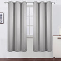 LEMOMO Light Grey Thermal Blackout Curtains/42 x 72 Inch/Set of 2 Panels Room Darkening Curtains for Bedroom