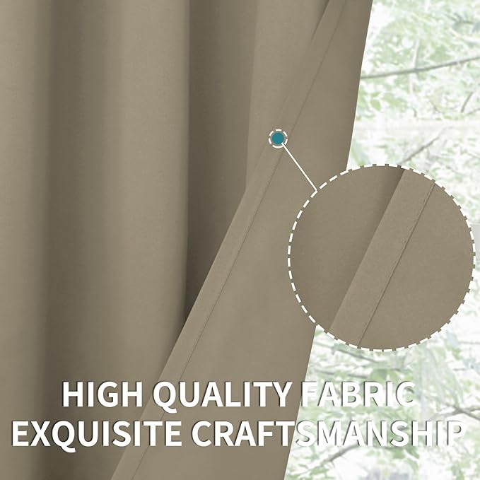 BGment Room Darkening Curtains 84 Inches Long - Grommet Thermal Insulated Drapes Window Treatment Curtains for Bedroom, 2 Panels, 70 x 84 Inch, Cocoa