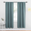 NICETOWN Greyish Blue Blackout Curtains Panels for Window, Thermal Insulated Rod Pocket Blackout Drapes/Draperies for Living Room (2 Panels, W34 x L72 inches)