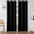 Joydeco Blackout Curtains 90 Inches Long 2 Panels Set, Thermal Insulated Long Curtains& Drapes 2 Burg, Room Darkening Drapes for Bedroom Living Room (Black, W37 x L90 Inch)