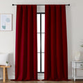Simplebrand Ava Red Blackout Curtains for Bedroom 96 Inches Long 2 Panels, Solid Thermal Insulated, Energy Saving Nursery Window Treatment Curtains Blackout Drapes, W40 x L96 Inch, Red