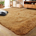 LOCHAS Ultra Soft Indoor Modern Area Rugs Fluffy Living Room Carpets for Children Bedroom Home Decor Nursery Rug 6x9 Feet, Khaki