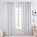 Deconovo Blackout Curtains, Thermal Insulated, W52 x L84 2 Panels, Back Tab, Machine Washable, Room-Darkening Drapes for Bedroom/Living Room Star White