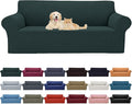 Cupuamon 2026 New Stretch Sofa Slipcovers Couch Cover for 3 Cushion Furniture Protector Sofa Covers with Elastic Bottom Jacquard Fabric Small Checks for Pets, Kids -Sofa, Hunter