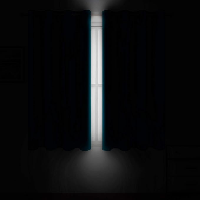 LEMOMO Teal Blackout Curtains/52 x 108 Inch/Set of 2 Panels Room Darkening Thermal Insulated Curtains for Bedroom