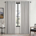 Topfinel 86 Inches Long Custom Blackout Linen Curtains Grey Beige Pinch Pleated Noise Cancelling Curtains with Pin Hooks for Traverse Burlap Viral Drapes 2 Panels for Living Room Bedroom