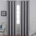 Yakamok Blackout Curtains Room Darkening Thermal Insulated Window Panels,Solid Grommet Top Drapes for Bedroom/Living Room(52Wx90L, Grey, 2 Panels)