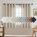 H.VERSAILTEX Living Room Linen Curtains - Semi Sheer, Nickel Grommet Energy Saving Light Filtering Window Treatments Panels for Bedroom, Castle Wall, 2 Panels, 52 x 54 Inch
