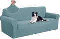 U-NICE HOME Stretch Couch Cover Sofa Cover Sofa Slipcover Furniture Protector for 4 Cushion Couch Sofa Pet Friendly(Oversized Sofa, Light Blue)