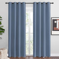 NICETOWN Stone Blue Room Darkening Curtain Panels 86" Length for Bedroom Living Room, Thermal Insulated Blackout Draperies for Home Decoration, Total Privacy (55" Width, 2 Pieces)
