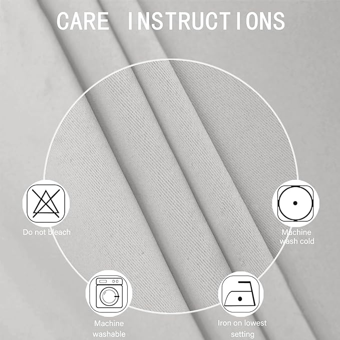 LEMOMO Blackout Curtains 52 x 120 Inch Long Light Grey Curtains Set of 2 Panels Room Darkening Curtains for Bedroom and Living Room