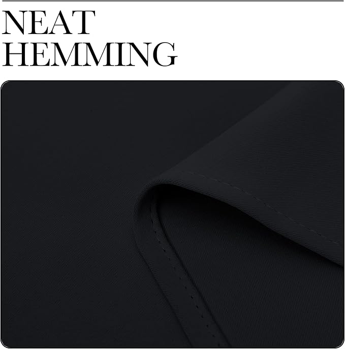 NICETOWN Bathroom Blackout Curtains and Drapes, Black Solid Thermal Insulated Grommet Blackout Drapery Panels for Window (2 Panels, 42 inches Wide by 40 inches Long, Black)