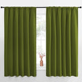 NICETOWN Blackout Curtains for Bedroom, Blackout Curtain Panels, Olive, 1 Pair, 62 by 63-inch, Window Treatment Energy Saving Thermal Insulated Solid Rod Pocket Blackout Drapes/Draperies