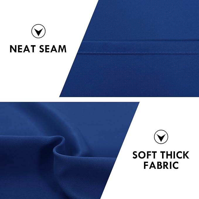 DWCN Blackout Curtains Room Darkening Thermal Insulated Bedroom Curtains Window Curtain Panels, 52 x 45 inches Long, Set of 2 Classic Blue Rod Pocket Drapes