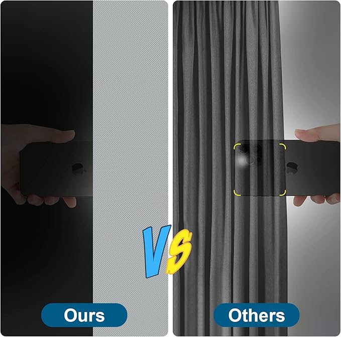 100% Blackout Curtains for Bedroom, Portable DIY Window Blinds, No Drill Window Shades & Blackout Blinds with Stickers & Tabs for Travel, Dorm Room, Media Room (Grey, 157" x 57")