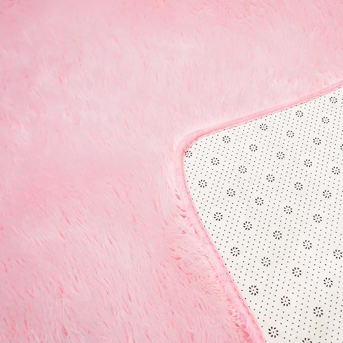 Shag Area Rugs for Bedroom Living Room,6X9 Ultra Soft Fluffy Area Rugs for Dorm, Indoor Carpet Nursery Rugs for Kids Girl Room Home Decor, Pink