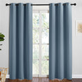 NICETOWN Smoky Blue Blackout Curtains 84 inches Length for Dining Room, 2 Panels, 34" Wide, Thermal Insulated Long Drapes for Window