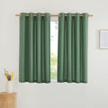 NICETOWN Short Thick Linen Curtains for Small Window, Grommet Bedroom Curtains & Drapes Privacy Added with Light Filtering Window Treatments for Bathroom, Olive Green, 2 Panels, W55 x L54